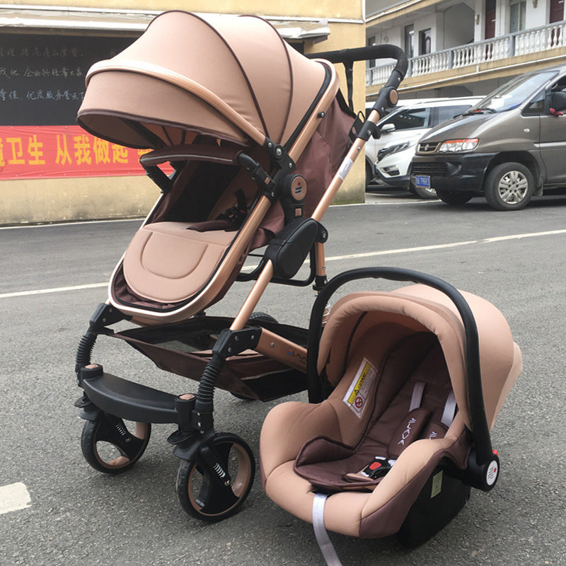 High-view Stroller Can Sit And Lie Down, Light And Foldable