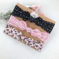 The New Three-Piece Head Rope Children's Hair Band Printed Bow Hair Band Headdress