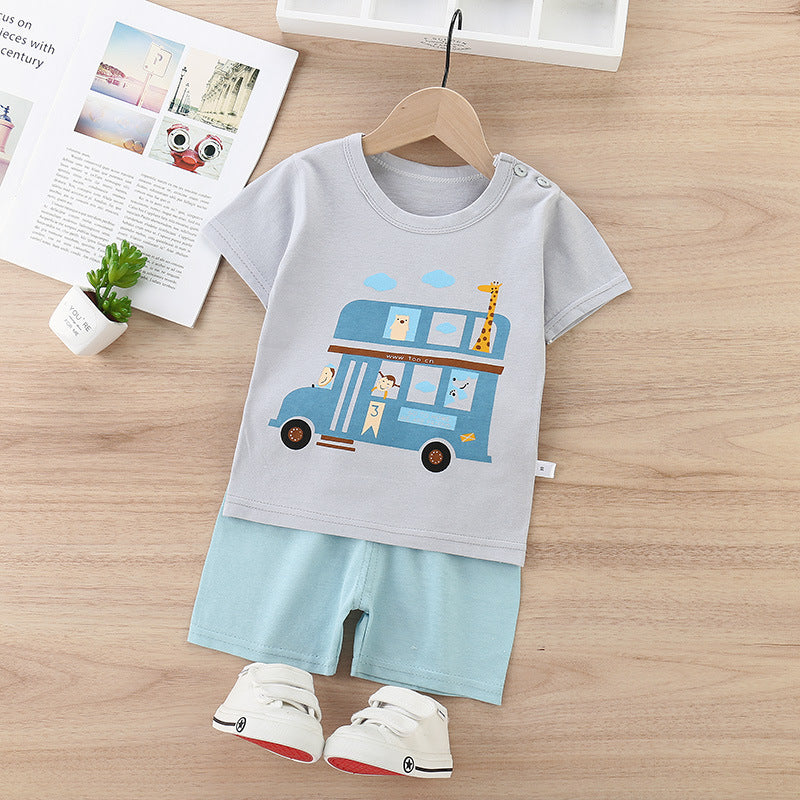 Children's Cotton Short-Sleeved Shorts And Shirt