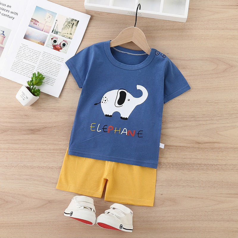 Children's Cotton Short-Sleeved Shorts And Shirt