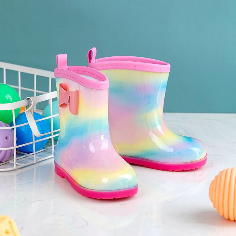 Mid-tube Rain Boots And Velvet Baby Boots