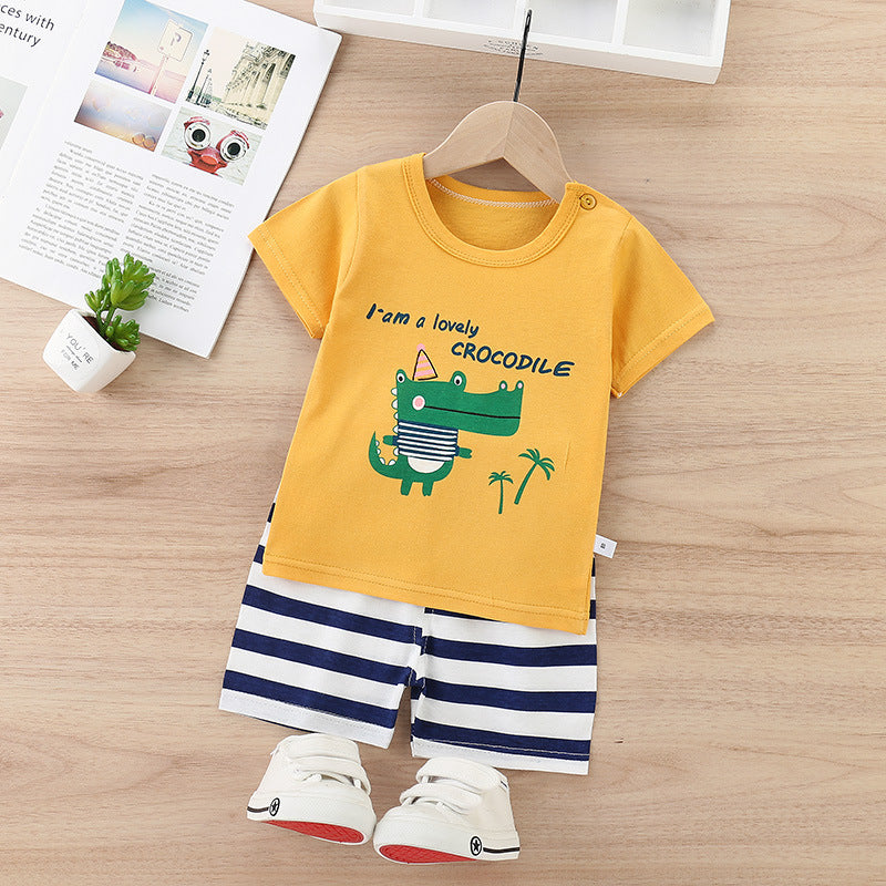 Children's Cotton Short-Sleeved Shorts And Shirt