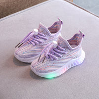 Girls' LED Light Soft Bottom Shoes