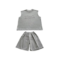 Boys Cotton Sleeveless Two-piece Summer Clothes Set