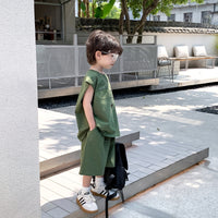 Boys Cotton Sleeveless Two-piece Summer Clothes Set