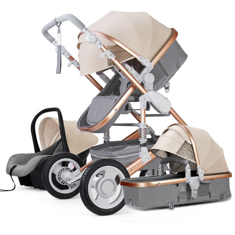 High-view Stroller Can Sit And Lie Down, Light And Foldable