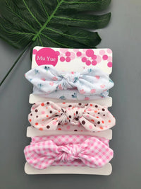 The New Three-Piece Head Rope Children's Hair Band Printed Bow Hair Band Headdress