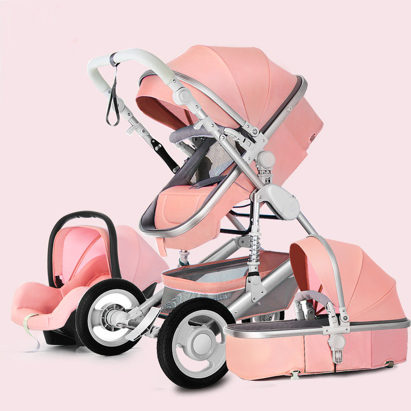 High-view Stroller Can Sit And Lie Down, Light And Foldable