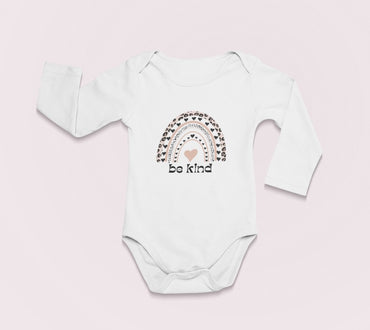 long-sleeve-onesie-be-kind-leopard-rainbow-white