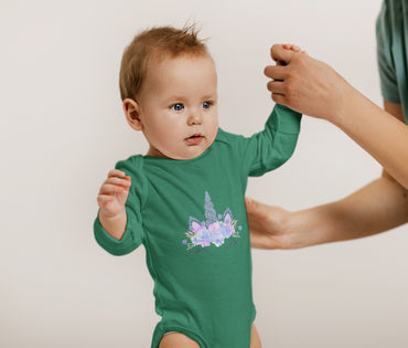 long-sleeve-onesie-blue-unicorn-green