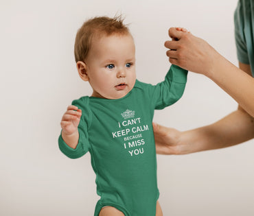     long-sleeve-onesie-cant-keep-calm-miss-you-green