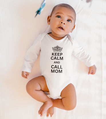 long-sleeve-onesie-keep-calm-and-call-mom-white